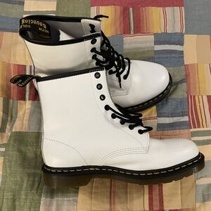 Dr. Martens White Leather Boots 10 Men’s 11 Ladies